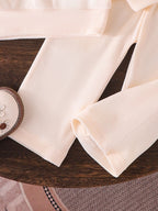 طقم مكون من قطعتين للبنات الصغيرات، ربيع/خريف، يتكون من سويت شيرت وبنطال بأكمام طويلة وياقة بيتر بان من الدانتيل