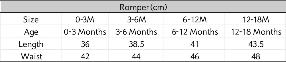 尺码表 - 点击放大