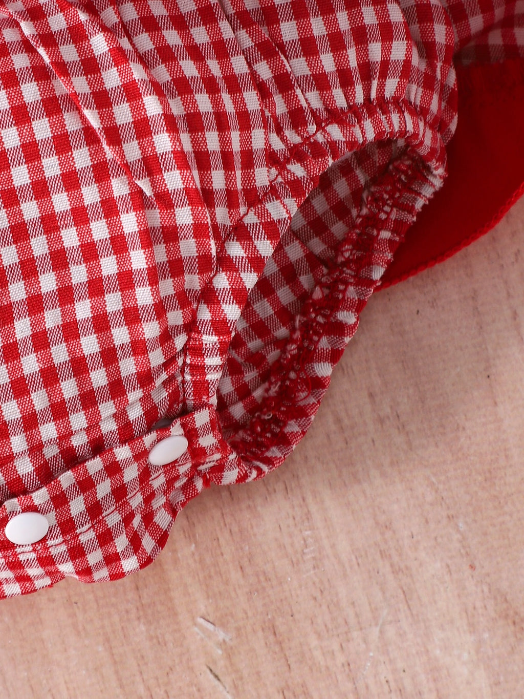 Baby Girl Red Plaid Strawberry Pattern Romper Dress with Headband