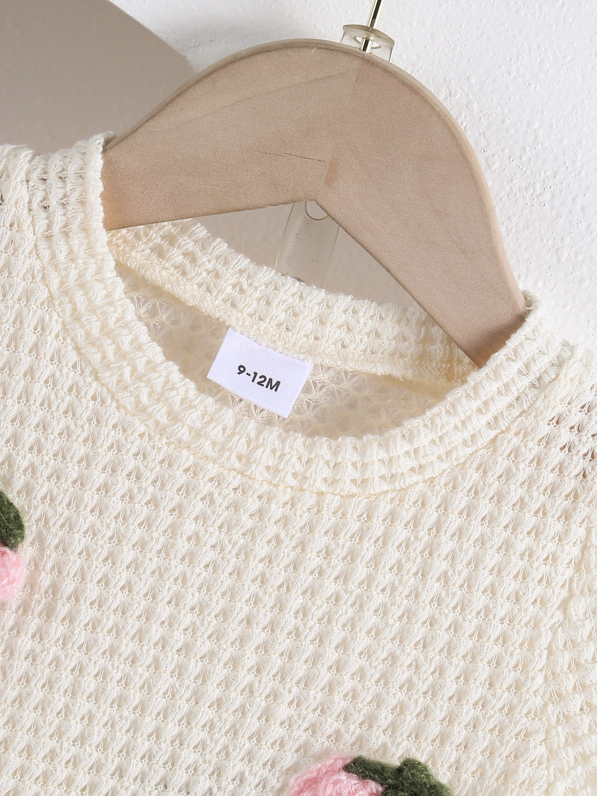 Baby Girls Summer 3D Strawberry-Decorated Waffle Knit Short-Sleeves T-shirt and Pink Pleated Skirt Two-Piece Set