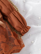 Baby Girls Spring/Autumn Long-sleeve Waffle Mesh Dress Bodysuit, Bow Headband and Socks Three-piece set