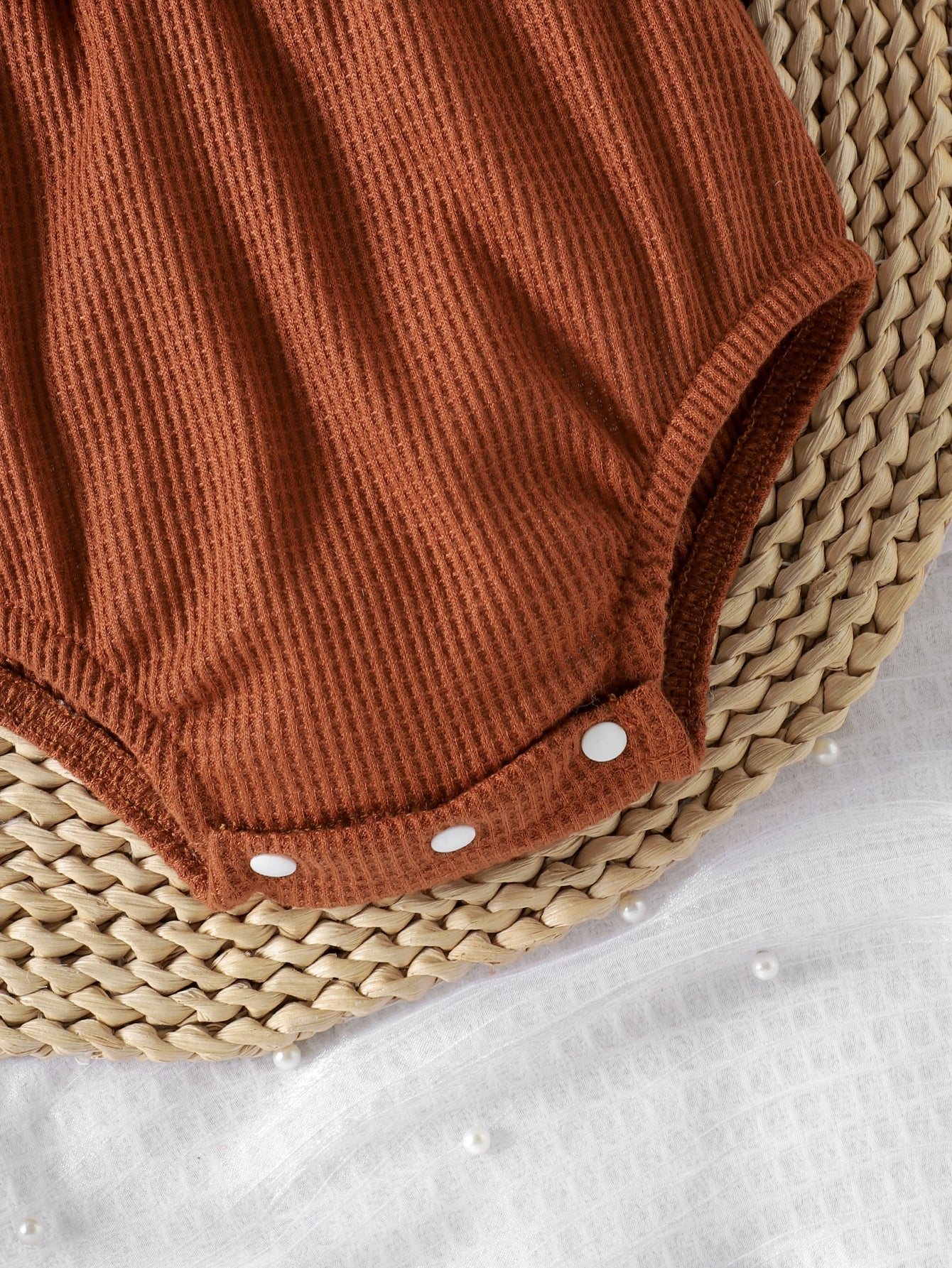 Baby Girls Spring/Autumn Long-sleeve Waffle Mesh Dress Bodysuit, Bow Headband and Socks Three-piece set