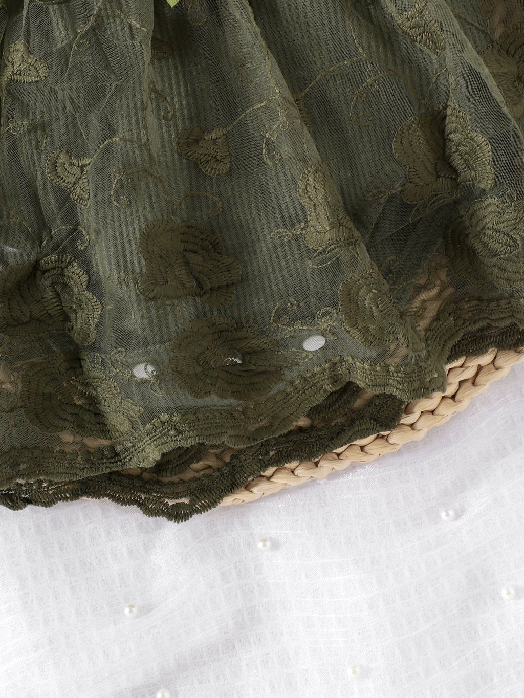 Baby Girls Spring/Autumn Long-sleeve Waffle Mesh Dress Bodysuit, Bow Headband and Socks Three-piece set