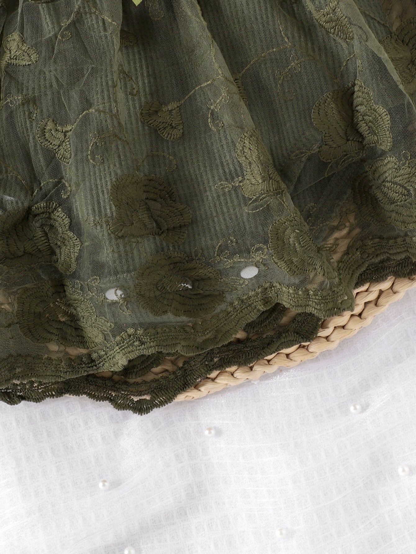 Baby Girls Spring/Autumn Long-sleeve Waffle Mesh Dress Bodysuit, Bow Headband and Socks Three-piece set