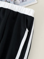 Baby Girls Long-Sleeve Black Sweatshirt and Pants with Bow Two-Piece Set