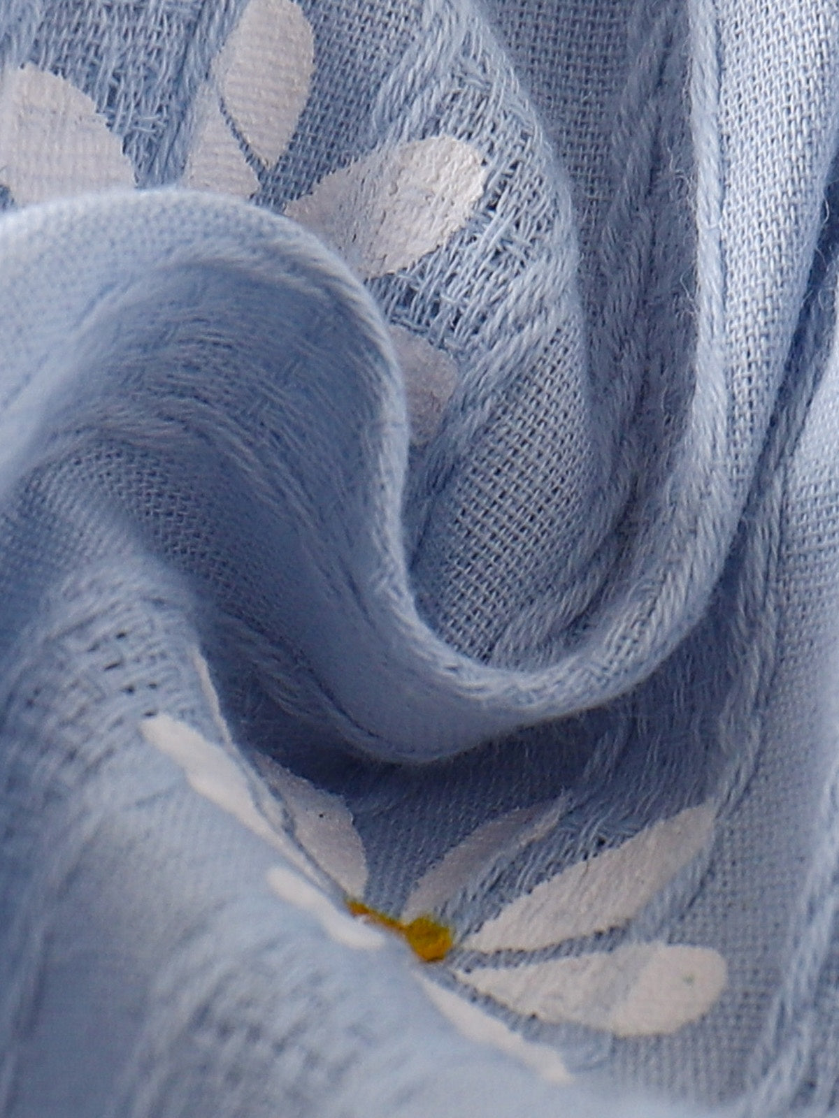 Baby Girls Blue Daisy Print Ruffle Top And Shorts Summer Outfit