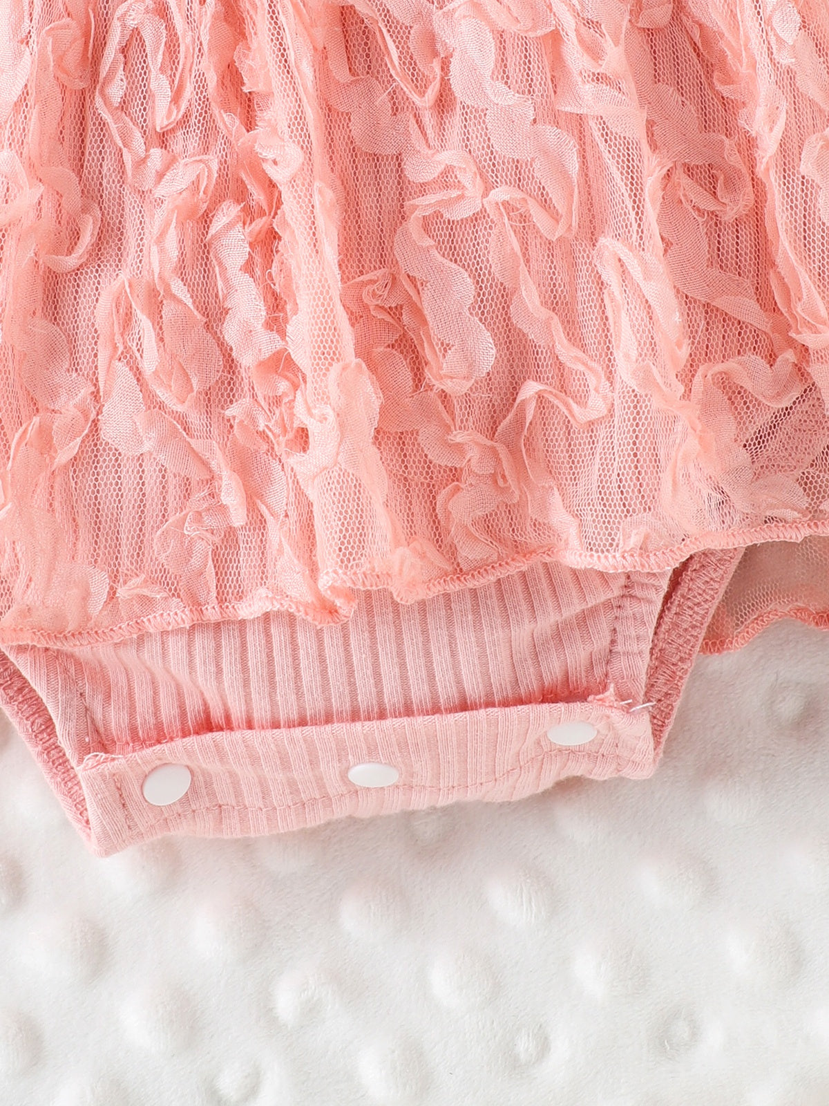 Baby Girls Pink Bow Lace Romper Dress With Headband