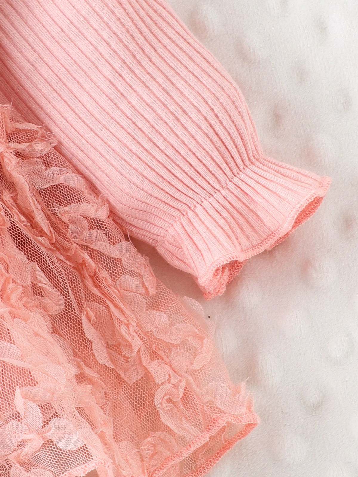 Baby Girls Pink Bow Lace Romper Dress With Headband