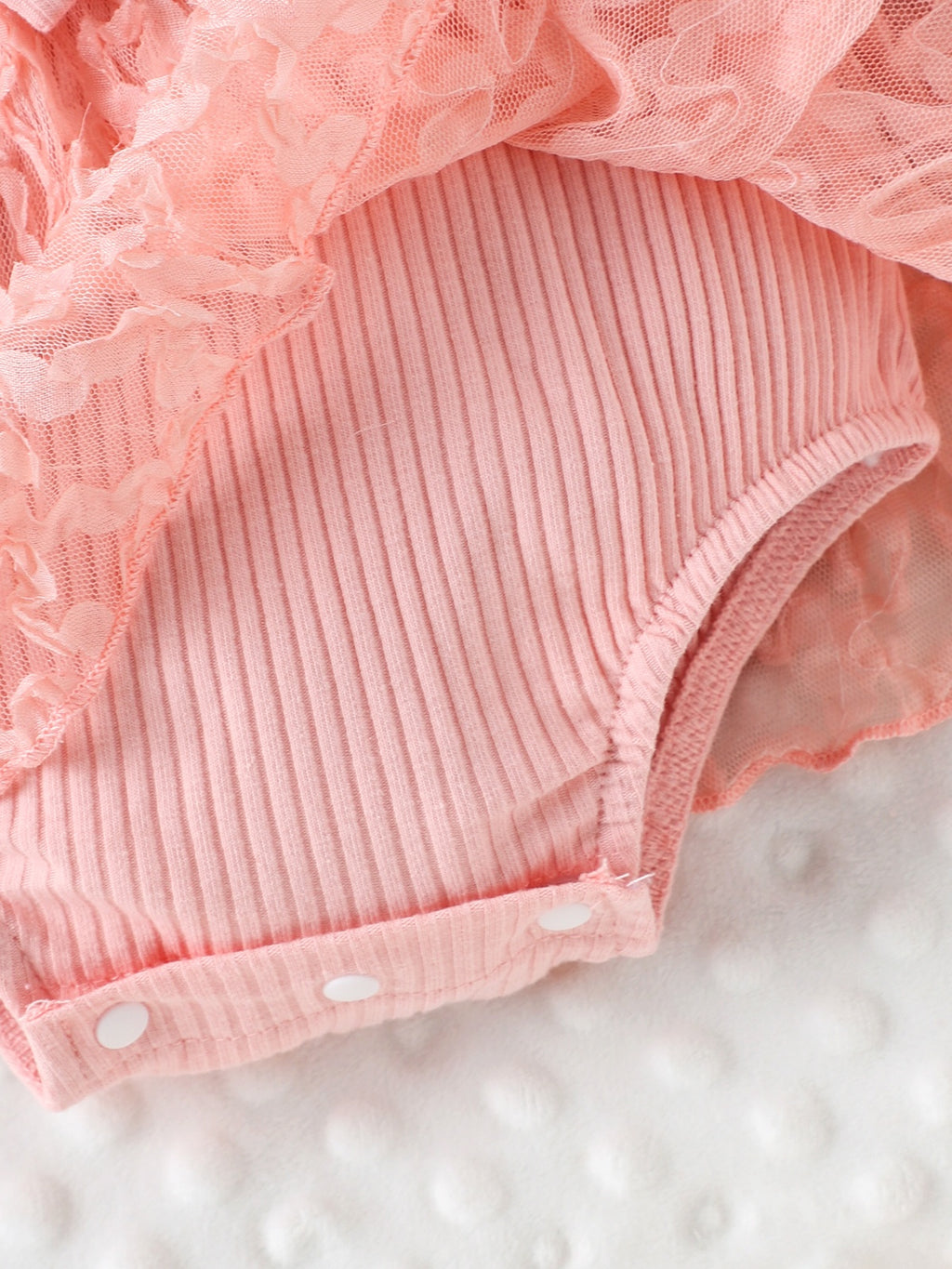 Baby Girls Pink Bow Lace Romper Dress With Headband