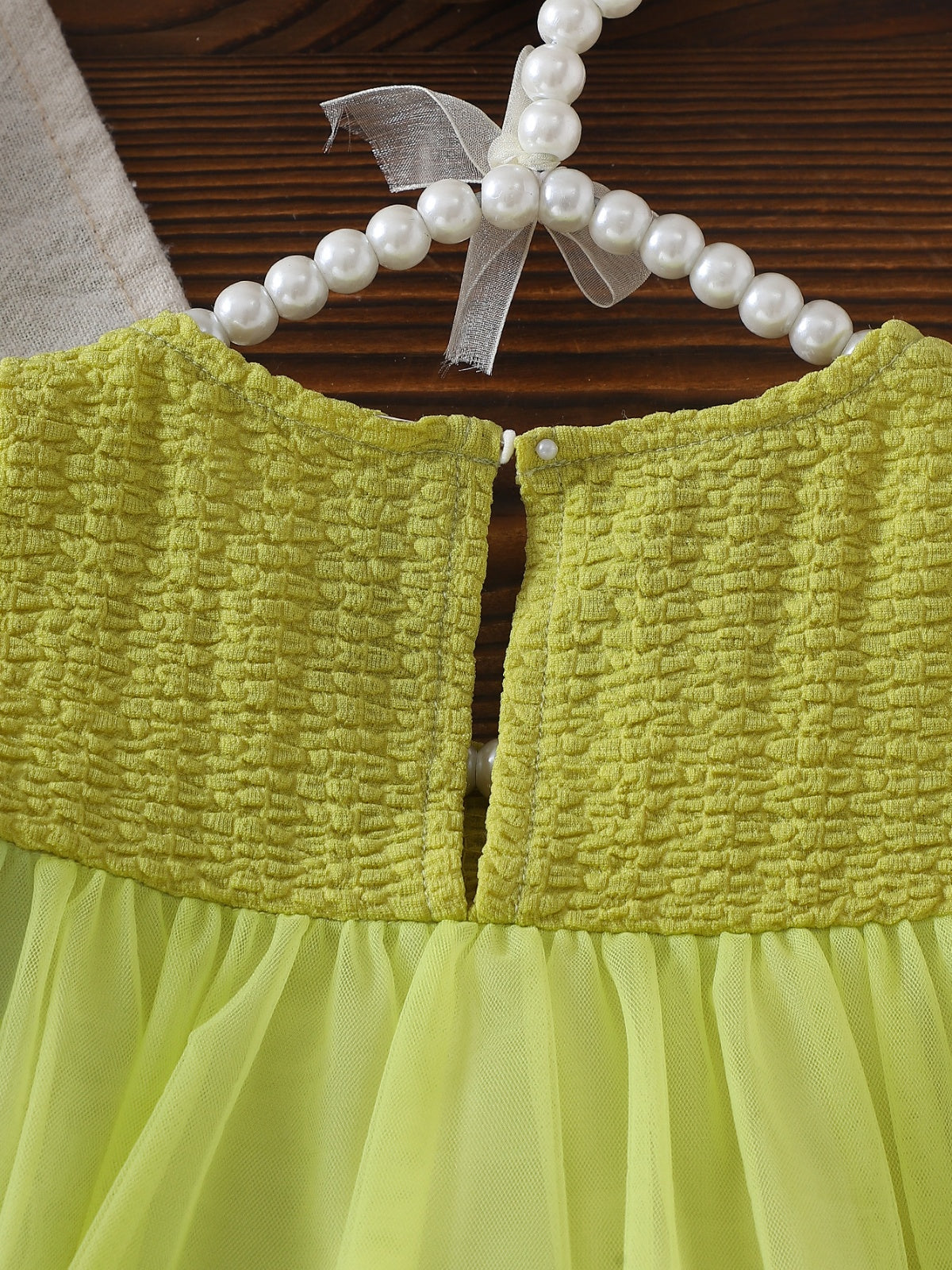 Baby Girls Summer Ruffled Sleeves Bow-Decorated Mesh Dress