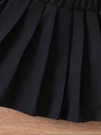 Baby Girls Autumn/Spring 3D Floral Long-Sleeved Sweatshirt and Pleated Skirt Two-Piece Set