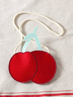 طقم قطعتين للبنات الصغيرات، ربيع/خريف، يتكون من بلوزة حمراء مضلعة بأكمام طويلة وبنطال مطرز.