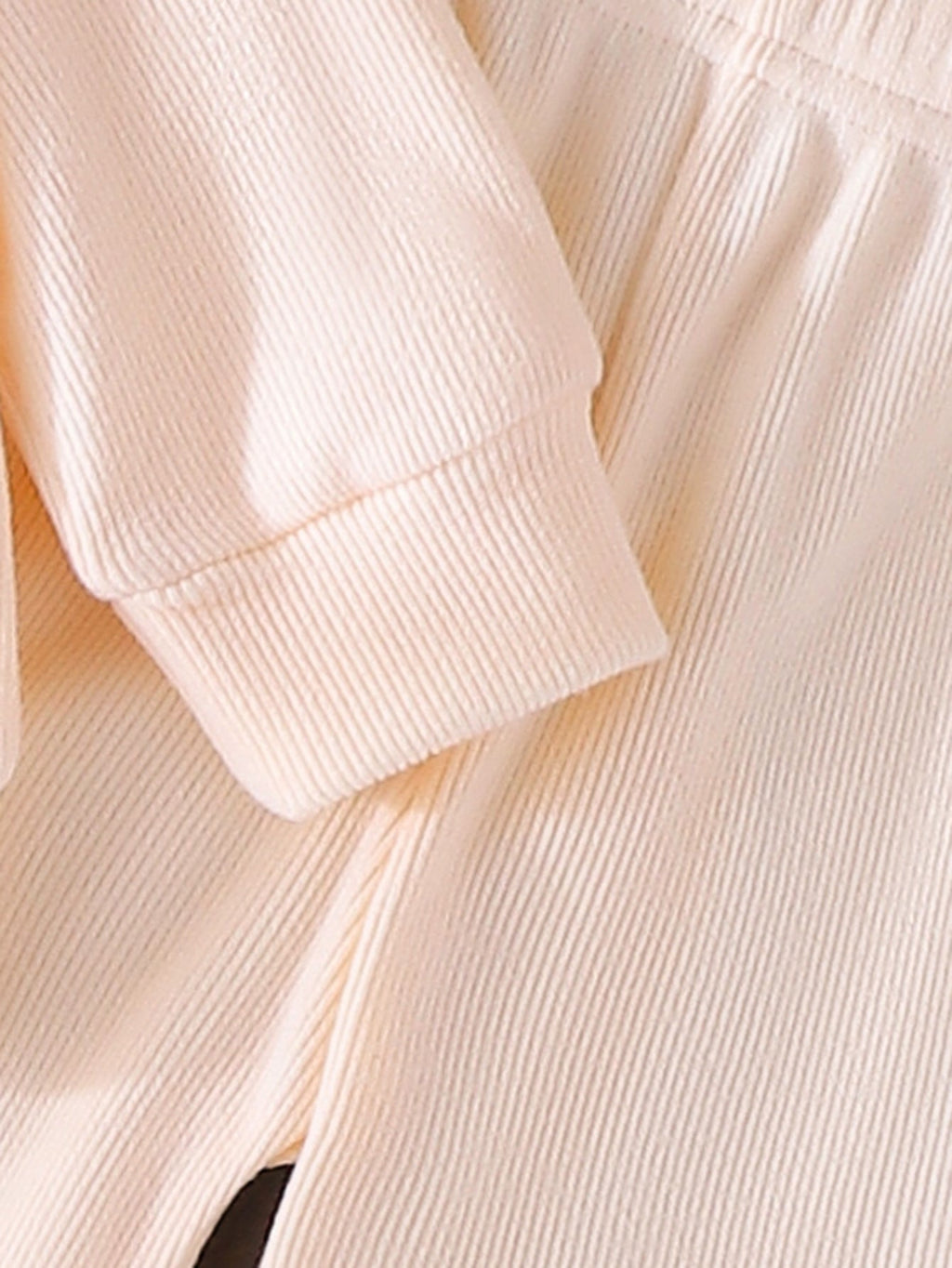 طقم مكون من قطعتين للبنات الصغيرات، ربيع/خريف، يتكون من سويت شيرت وبنطال بأكمام طويلة وياقة بيتر بان من الدانتيل