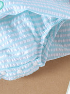 Baby Girls  Sleeveless Ruffle Texture Bowknot Dress Bodysuit