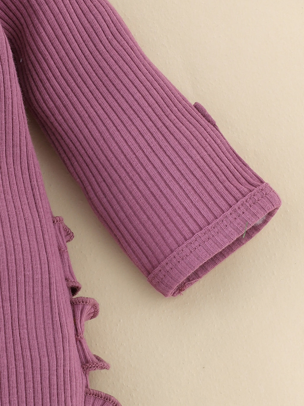 Newborn Purple Letter Pattern Ruffles Jumpsuit With Headband