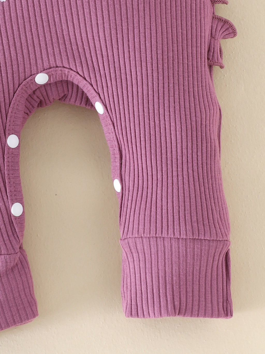 Newborn Purple Letter Pattern Ruffles Jumpsuit With Headband