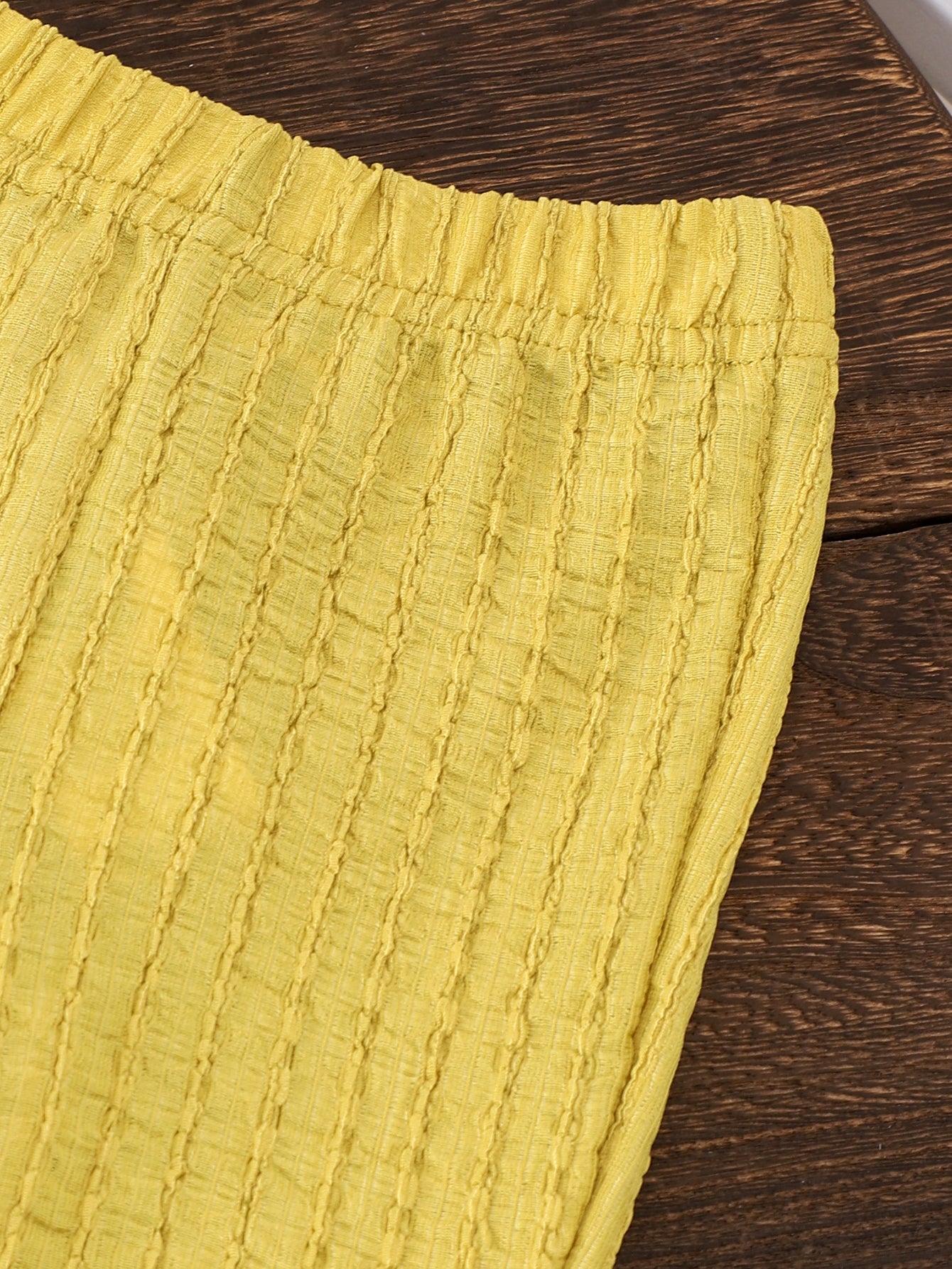 Girls White Sleeveless Ruffle Top And Bowknot  Pants Two-Piece Set