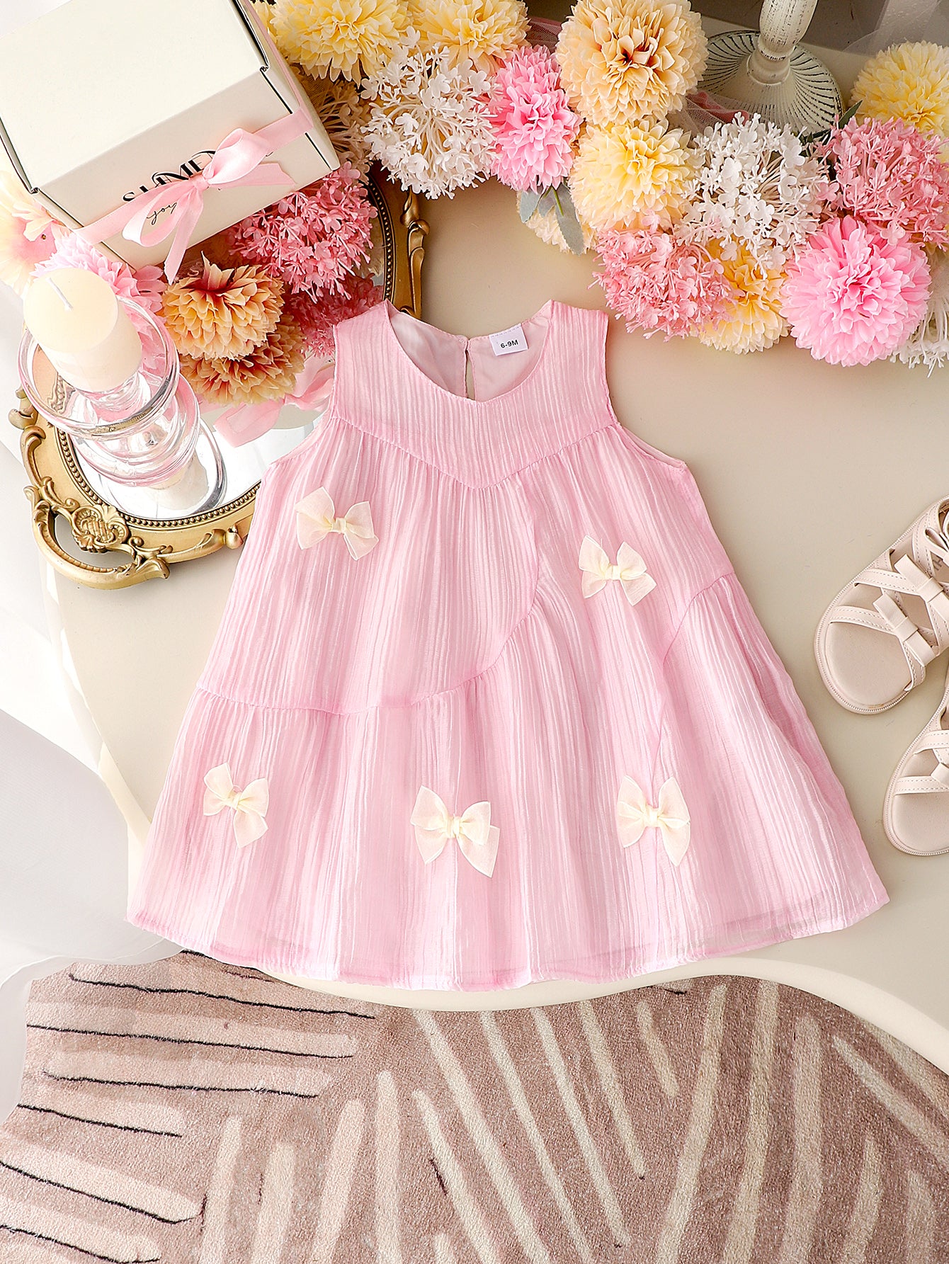 Baby Girls Pink Chiffon A-Line Dress