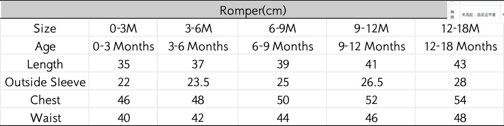 尺码表 - 点击放大