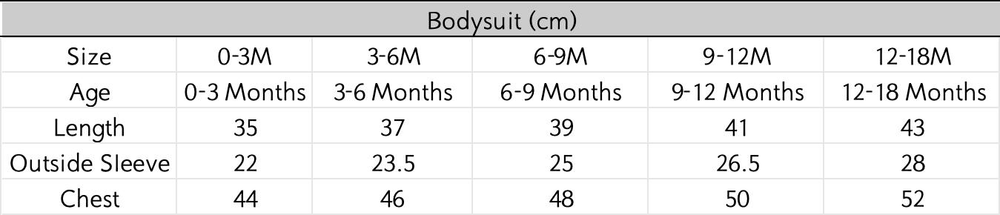 尺码表 - 点击放大