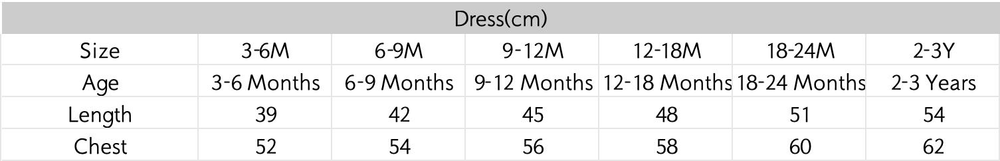尺码表 - 点击放大