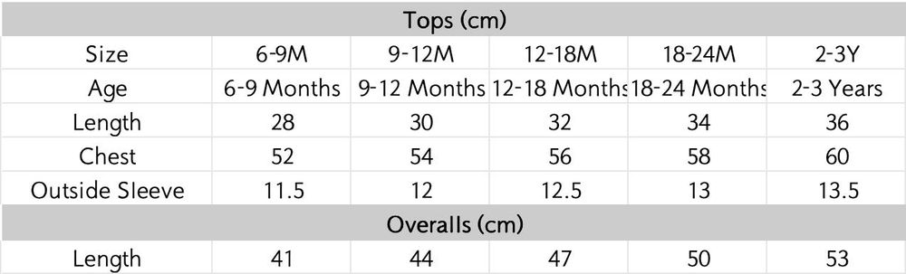 尺码表 - 点击放大
