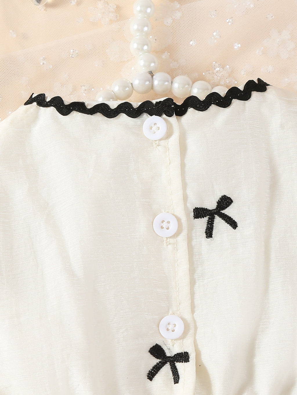 Baby Girls Summer Embroidered Bow White Puff Sleeves Dress