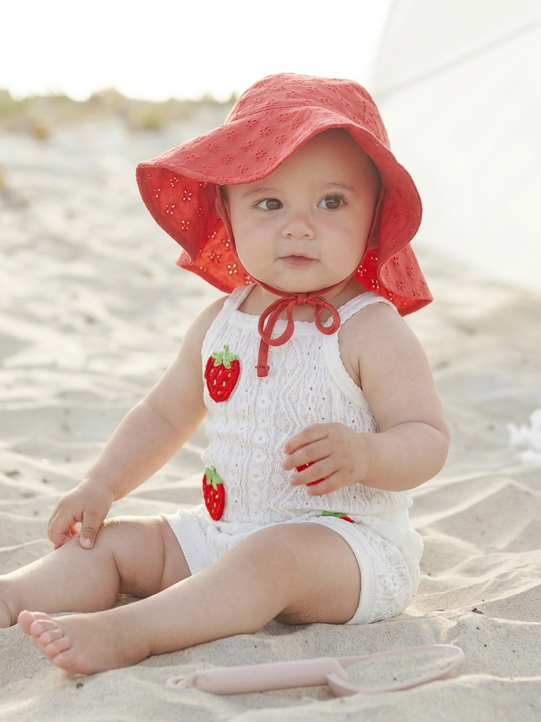 Baby Girls Strawberry White Bodysuit And Shorts Sets